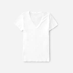 👚 v neck cotton white t shirt